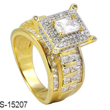18k banhado a ouro anel de diamante jóias de prata